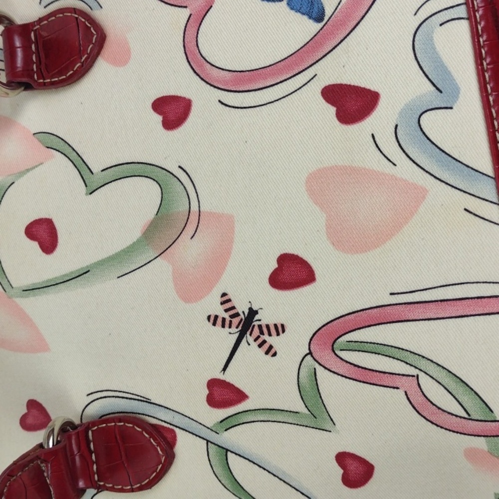 Brighton-esque Whimsical Heart Butterfly Croc-Embossed Leather Trim Purse Bag - Picture 13 of 16